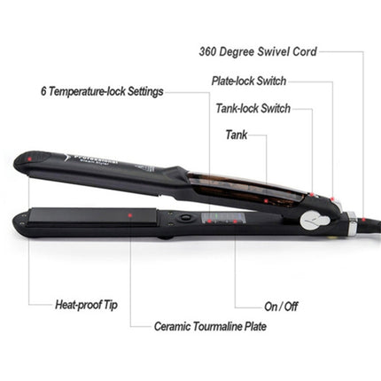 Steam Spray Electric Splint Hair Straightener with Plastic Bottle , US Plug