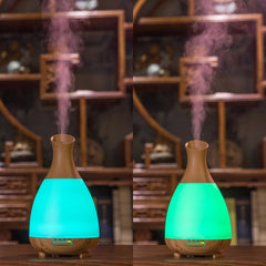 200ML Colorful Light Wood Grain Portable Vase Shape Aromatherapy Air Purifier Humidifier for Home / Office, FD33