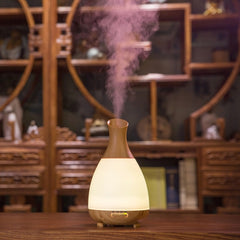 200ML Colorful Light Wood Grain Portable Vase Shape Aromatherapy Air Purifier Humidifier for Home / Office, FD33