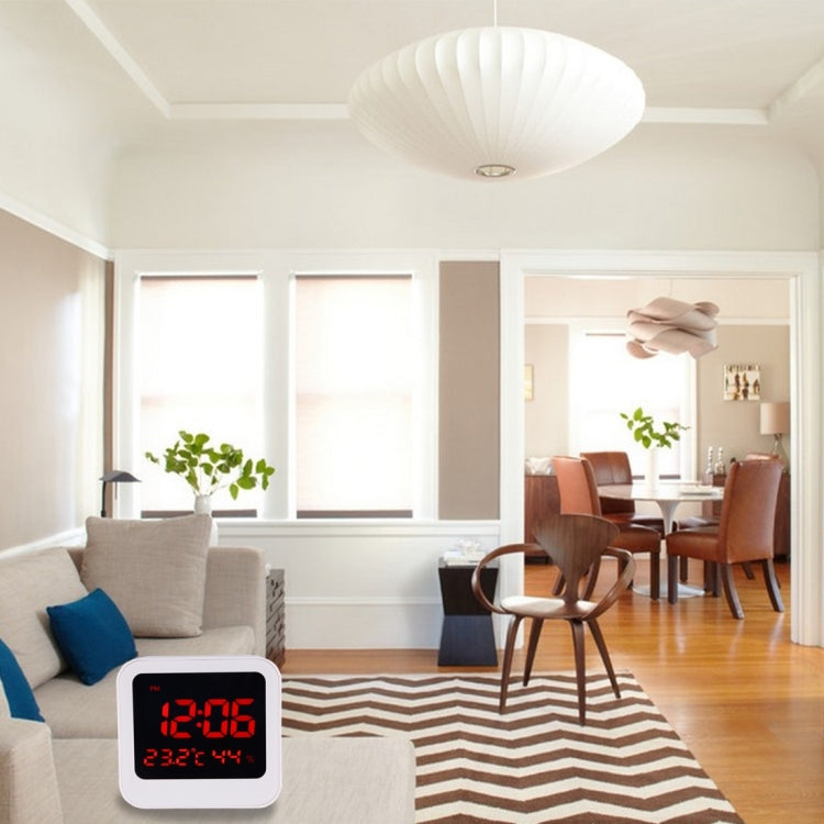 Desk Table Digital Backlight LED Alarm Clock with Time & Date & Temperature & Humidity Display