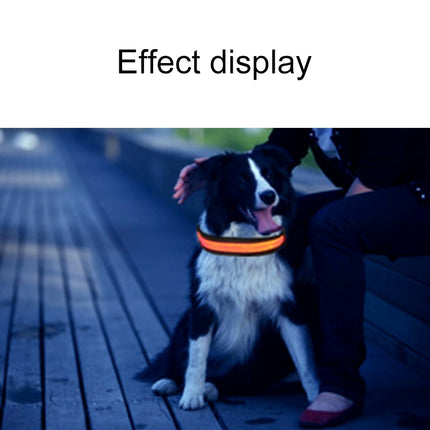 Medium and Large Dog Pet Solar + USB Charging LED Light Collar, Neck Circumference Size: L, 50-60cm, Size: L