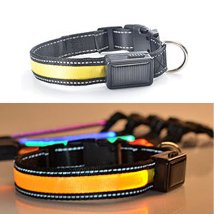 Medium and Large Dog Pet Solar + USB Charging LED Light Collar, Neck Circumference Size: L, 50-60cm, Size: L