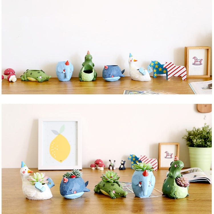 Lovely Home Garden Office Resin Cartoon Animal Shaped Plant Flower Pot Decoration Animal Flower Pots Planter