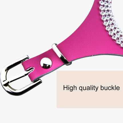 Rhinestone Leather Glasses Style Breathable Dog Chest Strap, Size: S