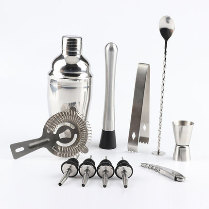12 in 1 Stainless Steel Wine Cocktail Shaker Tools Set with Cloth Bag, Capacity: 550ml, 550ml