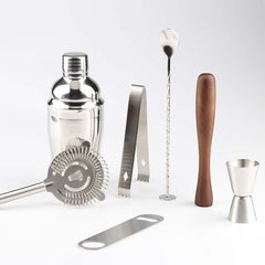 8 in 1 Stainless Steel Wine Cocktail Shaker Tools Set with Cloth Bag, Capacity: 350ml, 350ml