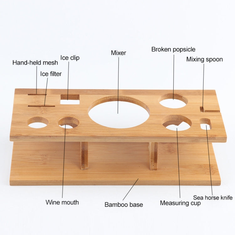 11 in 1 Stainless Steel Cocktail Shaker Tools Set with Wooden Mount, Capacity: 750ml, 750ml