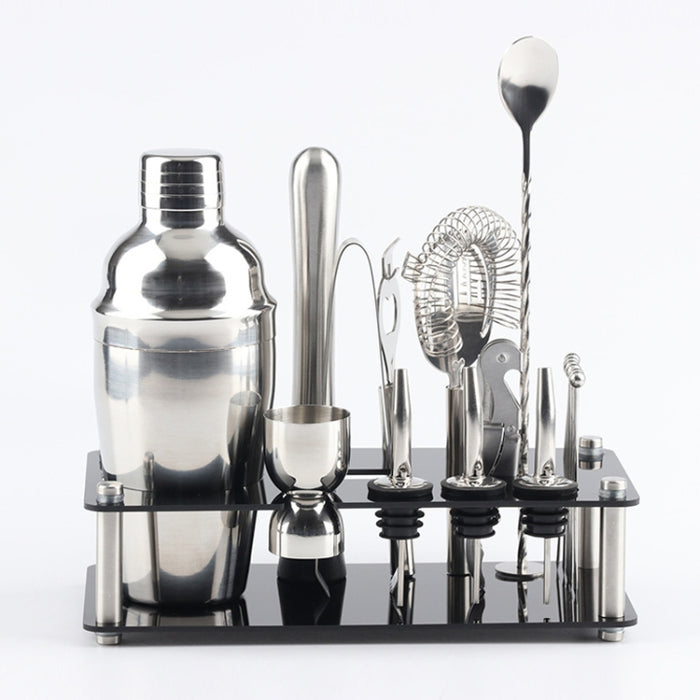 18 in 1 Cocktail Shaker Tools Setwith Acrylic Mount, , Capacity: 350ml, 350ml