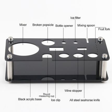 18 in 1 Cocktail Shaker Tools Setwith Acrylic Mount, , Capacity: 350ml