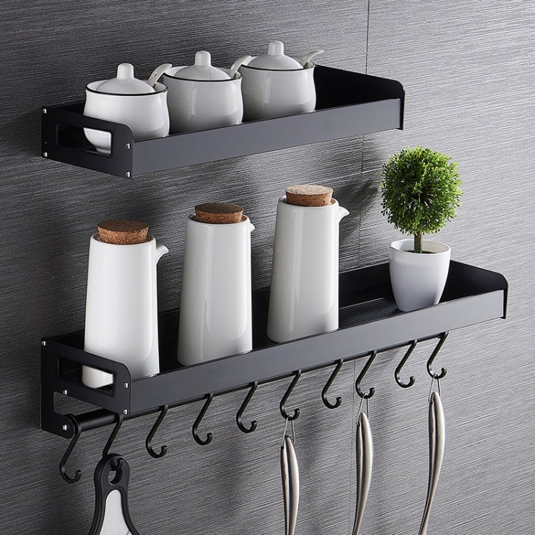 70cm Kitchen Multi-function Wall Hanging Holder Seasoning Storage Rack, 70cm(Black)