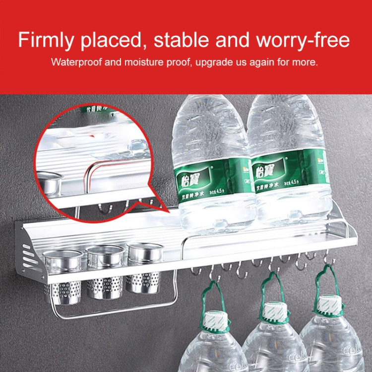 30cm Multi-function Kitchen Punching Wall-mounted Aluminum Condiment Storage Rack, 30cm Punching