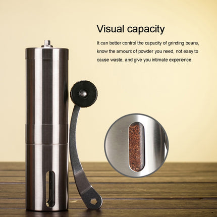 Portable Conical Burr Mill Manual Stainless Steel Hand Crank Coffee Bean Grinder, Capacity: 40g, Stainless Steel Capacity: 40g