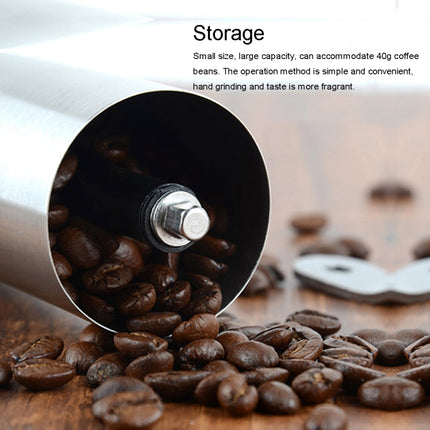 Portable Conical Burr Mill Manual Stainless Steel Hand Crank Coffee Bean Grinder, Capacity: 40g, Stainless Steel Capacity: 40g