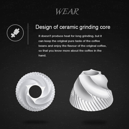 Portable Conical Burr Mill Manual Stainless Steel Bean Pepper Hand Crank Coffee Grinder, Gift Box Package, Coffee Bean Grinder