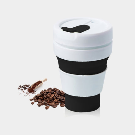 350ml Outdoor Pocket-Sized Coffee Tea Collapsible Travel Mug Silicone Cup with Lid