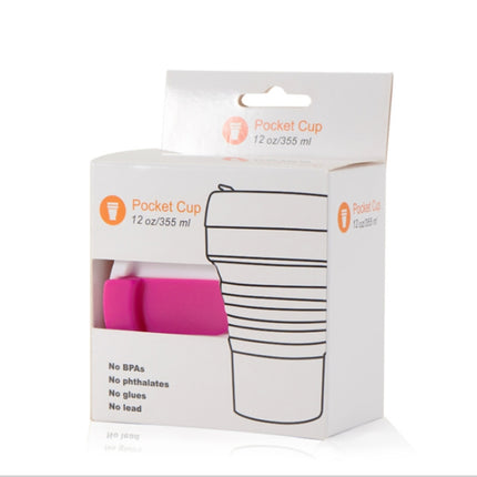 350ml Outdoor Pocket-Sized Coffee Tea Collapsible Travel Mug Silicone Cup with Lid