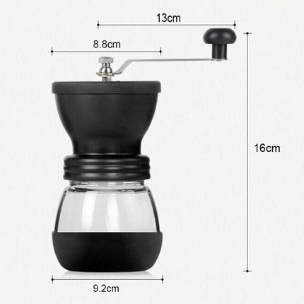 Portable Conical Burr Mill Manual Spice Herbs Hand Grinding Machine Coffee Bean Grinder with Seal Pot, With Seal Pot