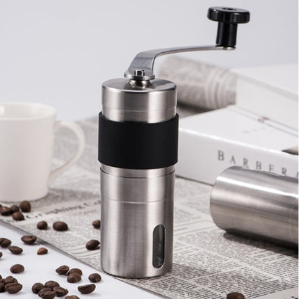 Portable Conical Burr Mill Manual Stainless Steel Hand Crank Coffee Bean Grinder with Silicone Ring, Capacity: 40g, Capacity: 40g