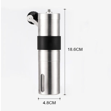 Portable Conical Burr Mill Manual Stainless Steel Hand Crank Coffee Bean Grinder with Silicone Ring, Capacity: 40g, Capacity: 40g