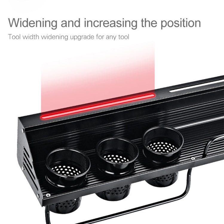 A Version 80cm 3 Cups 10 Hooks Kitchen Multi-function Wall-mounted Condiment Storage Rack, A Version 80cm 3 Cups