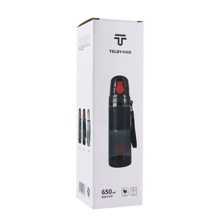 Teloy TNY-9601 650ML Portable Snap Cap Space Cup Bottle, Applicative Water Temperature: ﹣20 ~ 120 Celsius Degrees, TNY-9601 (Dark Grey + Red)