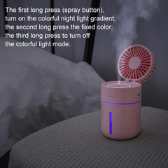 T9 Portable Adjustable USB Charging Desktop Humidifying Fan with 3 Speed Control