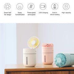 T9 Portable Adjustable USB Charging Desktop Humidifying Fan with 3 Speed Control