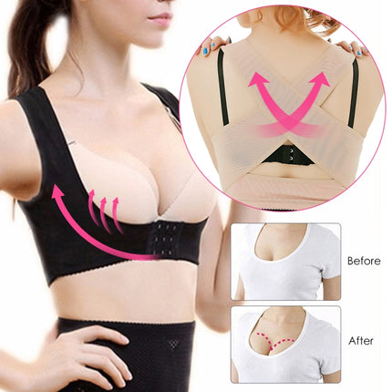 Women Ultrathin Kyphosis Correction Shoulder Support Tight-fitting Orthopedic Belt, Size:L