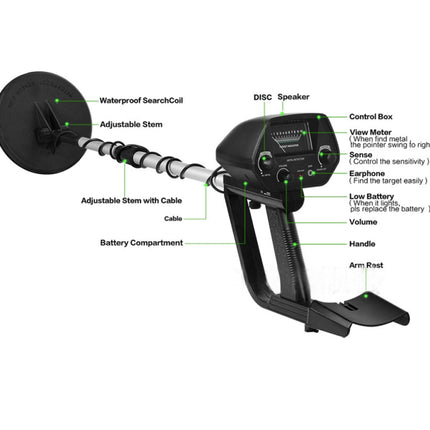 MD4030 Underground Metal Detector, Measuring Range: 1-30cm, MD4030 Black