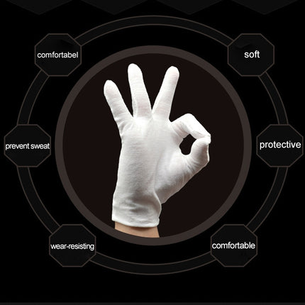 12 Pairs Pure Cotton Working Gloves, Thin Section, Thin Section