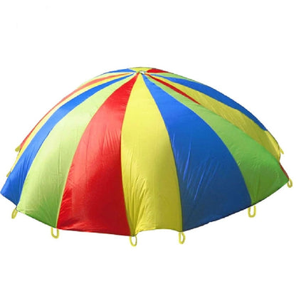 7m Children Outdoor Game Exercise Sport Toys Rainbow Umbrella Parachute Play Fun Toy with 16 Handle Straps for Families / Kindergartens / Amusement Parks
