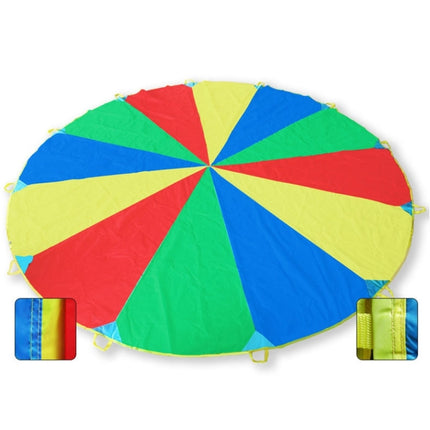 7m Children Outdoor Game Exercise Sport Toys Rainbow Umbrella Parachute Play Fun Toy with 16 Handle Straps for Families / Kindergartens / Amusement Parks