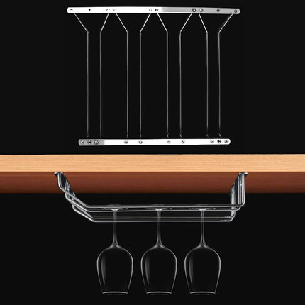 MICLAN Four Rows Stainless Steel Hanging Wine Glass Holder, Size: 34*38*43cm, Size: 34*38*43cm