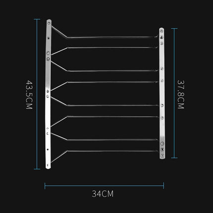 MICLAN Four Rows Stainless Steel Hanging Wine Glass Holder, Size: 34*38*43cm, Size: 34*38*43cm