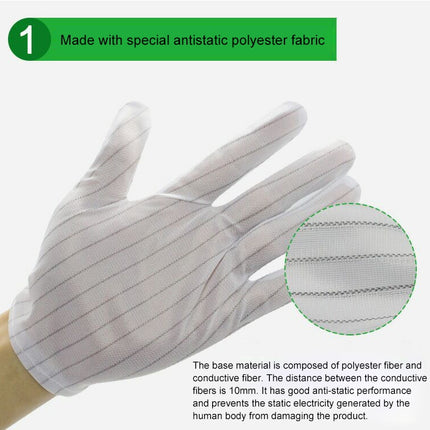 10 Pairs Anti-static Stripe Plastic Gloves, Size：Free Size, Plastic Gloves
