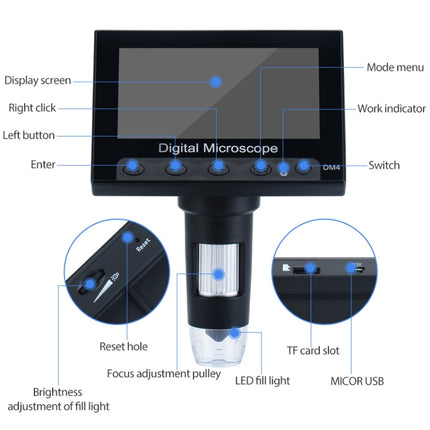 720P 4.3 inch Display Screen HD Industrial Digital Microscope
