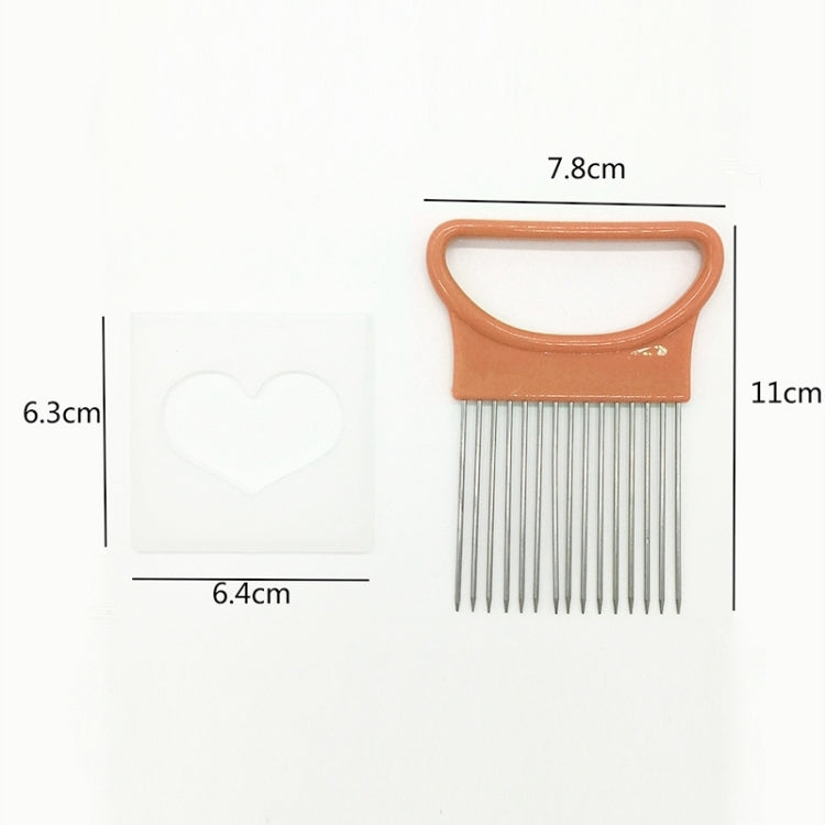 Stainless Steel Vegetable Onion Cutter Holder Meat Needle Kitchen Tools, Orange, Green, Blue, White