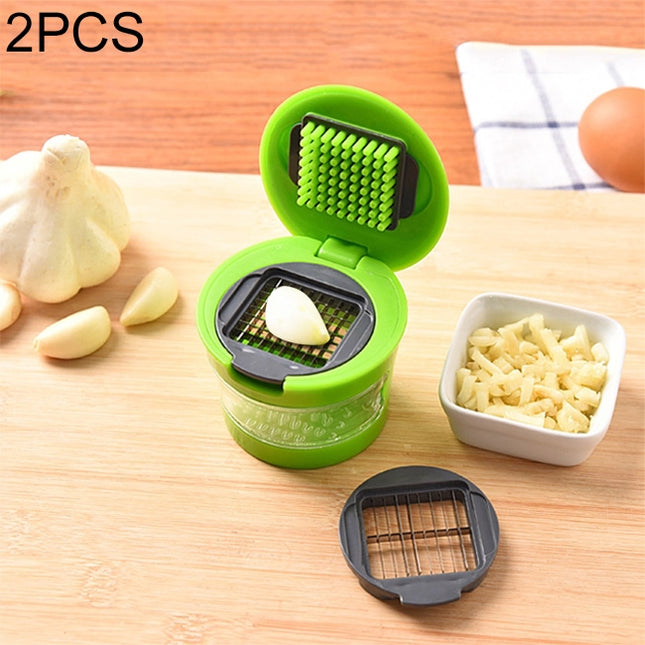 2 PCS Multi-purpose Mini Kitchen Tool Vegetable Garlic Manual Slicer Cutter Chopper Random Color Delivery, Mini Garlic Crusher