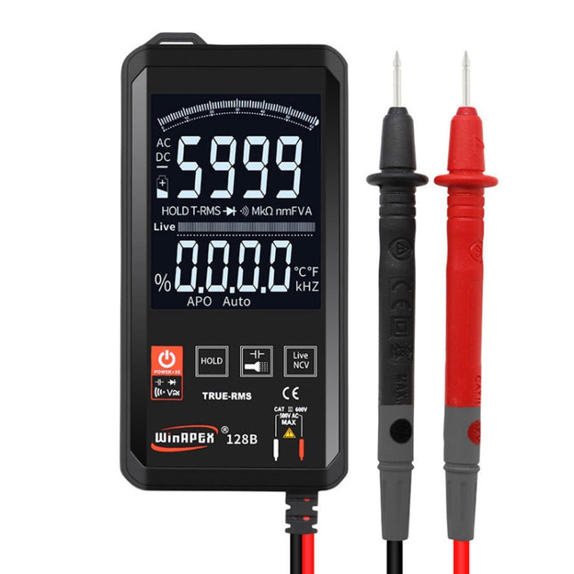 HY128B Reverse Display Screen Ultra-thin Touch Smart Digital Multimeter Fully Automatic High Precision True Effective Value Multimeter, HY128B
