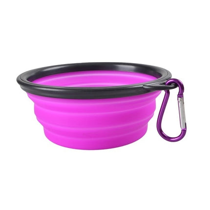 Portable Pet Folding Feeding Bowl Silicone Water Dish Feeder Puppy Travel Bowl, Random Color Delivery, Bowl Diameter: 13cm