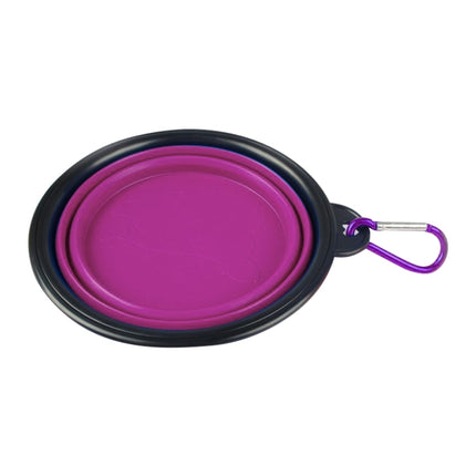 Portable Pet Folding Feeding Bowl Silicone Water Dish Feeder Puppy Travel Bowl, Random Color Delivery, Bowl Diameter: 13cm