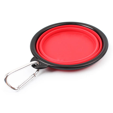 Portable Pet Folding Feeding Bowl Silicone Water Dish Feeder Puppy Travel Bowl, Random Color Delivery, Bowl Diameter: 13cm