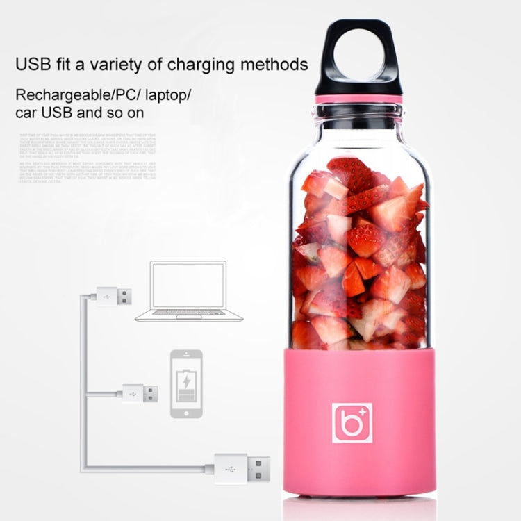 Bingo 500ml Mini Portable USB Rechargeable Electric Juicer Cup  Juicer Blender, 22000 Revolutions Per Minute, 2 Blade Head Pink, 2 Blade Head Green, 2 Blade Head Blue, 2 Blade Head Purple, 2 Blade Head Red