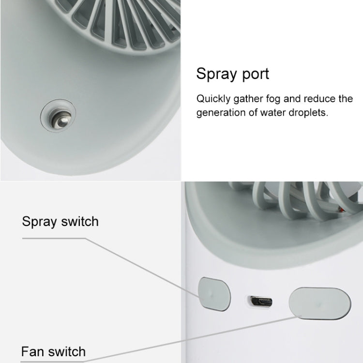 Multi-function USB Charging Spray Humidification Desktop Electric Fan with LED Warm Yellow Reading Lamp, Support 3 Speed Control