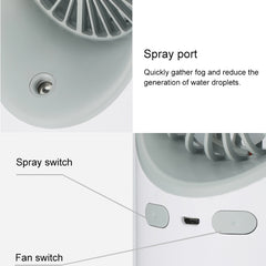 Multi-function USB Charging Spray Humidification Desktop Electric Fan with LED Warm Yellow Reading Lamp, Support 3 Speed Control