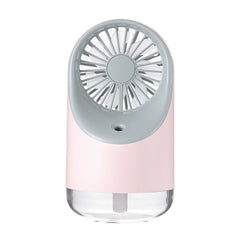 Multi-function USB Charging Spray Humidification Desktop Electric Fan with LED Warm Yellow Reading Lamp, Support 3 Speed Control