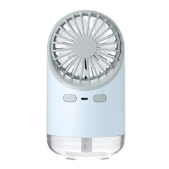 Multi-function USB Charging Spray Humidification Desktop Electric Fan with LED Warm Yellow Reading Lamp, Support 3 Speed Control