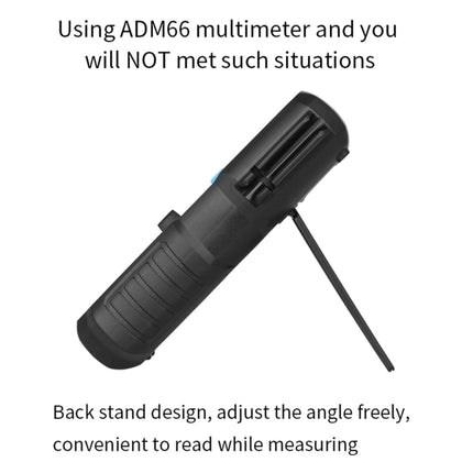 BSIDE ADM66 Handheld Household 6000 Count AC / DC Current Voltage Capacitor Automatic Range Multimeter with LCD Backlight & Card Slot Function