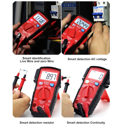 BSIDE ADMS6 High-precision Fully Automatic Small Digital Intelligent Multimeter with HD Digital Display & Shockproof Cover, Support Function Range Switch & Double-sided Pen Holder