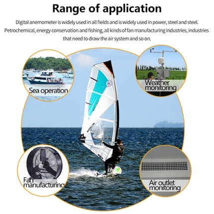 BENETECH GM8902+ LCD Display Digital Digital Anemometer Air Flow Wind Speed Scale Meter